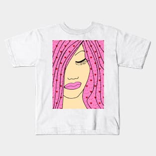 Pink Romantic Portrait Kids T-Shirt